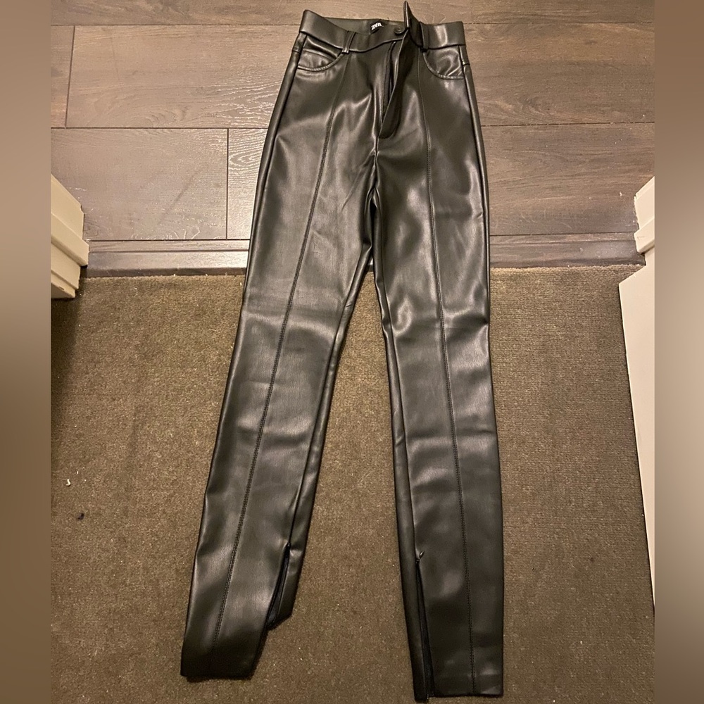 Black leather Zara pants